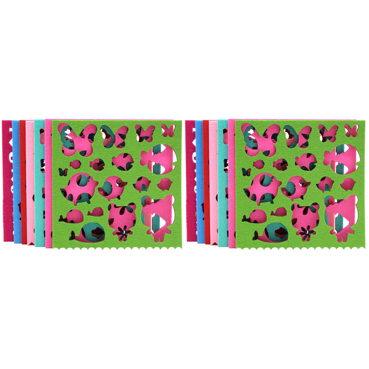 14 pcs Wool Felt Shape Needle Felt DIY Craft Stencil Applique Craft: Default Title