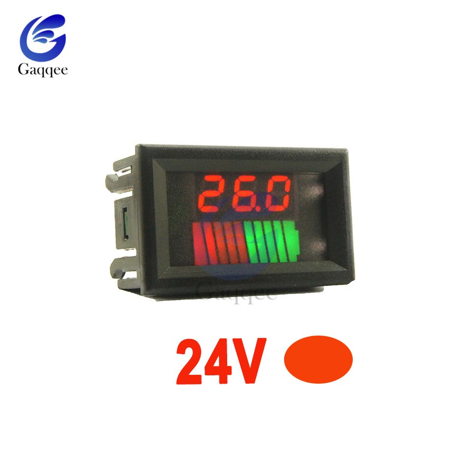10 segmente 12V 24V Auto Blei Säure Batterie Ladezustand Anzeige Lithium-Batterie Kapazität Tester Meter Dual LED Voltmeter Bausätze