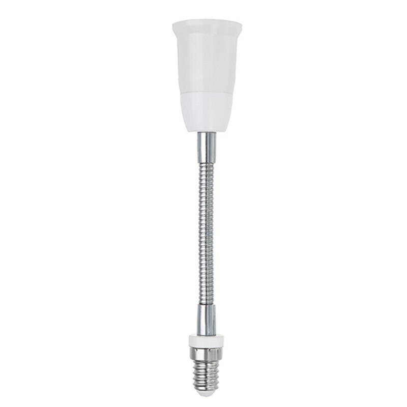 1pcs AC250V E14 om E27 Flexibele Extend Lamp Basis Lamp Extension Adapter Schroef Houder Socket Converter 18CM Wit