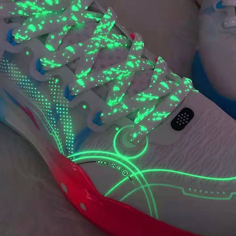 Cordones luminosos para zapatillas planas, cordones fluorescentes de lona que brillan en la oscuridad, 5 colores, 120/140CM