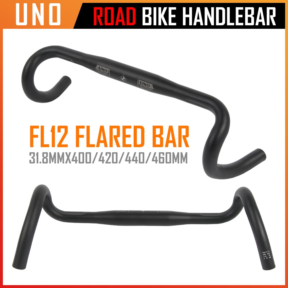 UNO Ultralight Road Bicycle flared bar Outer Bar Bicycle Handle 31.8400/420/440/460mm Racing Gravel Bike Handlebar