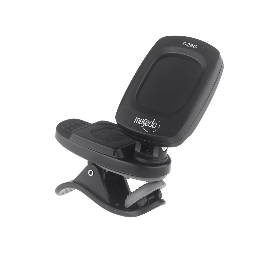 Portable LCD Guitar Tuner with A Battery 360 Degree Rotatable Clip-on Guitar Tuner with Auto Power on/off Musedo T-29G