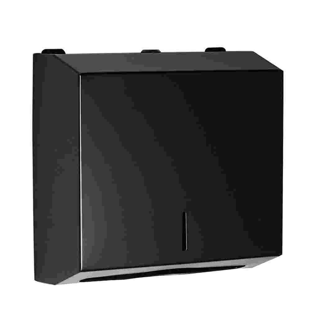 1pc Hand Towel Holder Stainless Steel Tissue Shelf for Bathroom Toilt: Black