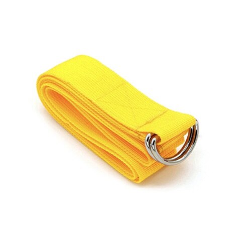 Yoga Stretch Strap 8 voet met Metalen D-Ring verkrijgbaar in meerdere kleuren Beste bandjes voor stretching, flexibiliteit en tractie: YELLOW