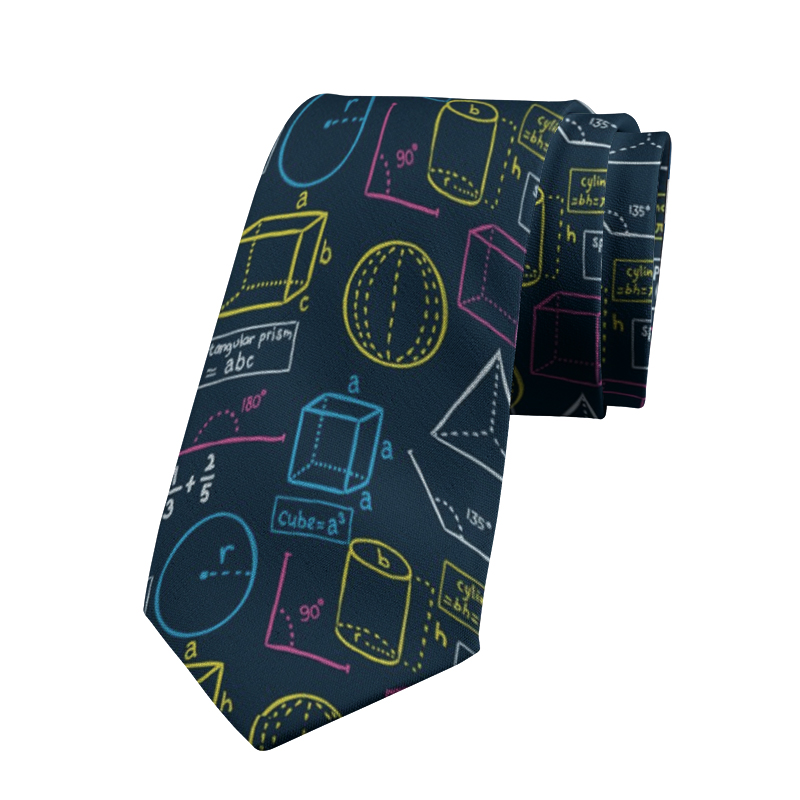 Interesting mathematical formulas casual tie scientific symbols business shirt tie party wedding accessories tie: Blue