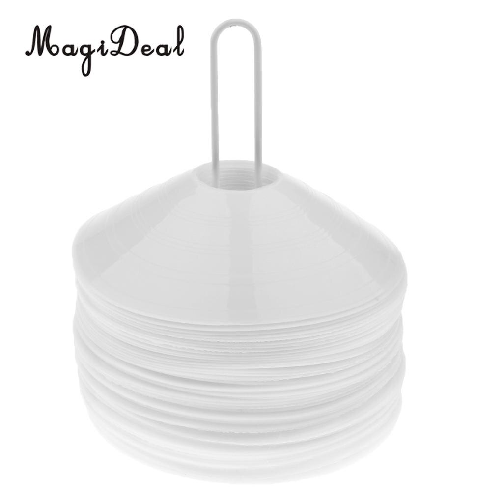 MagiDeal 50 Pieces Sport Soccer Mini Disc Cones Football Agility Taining Aids / Boundary Marker Saucer Cones: White 