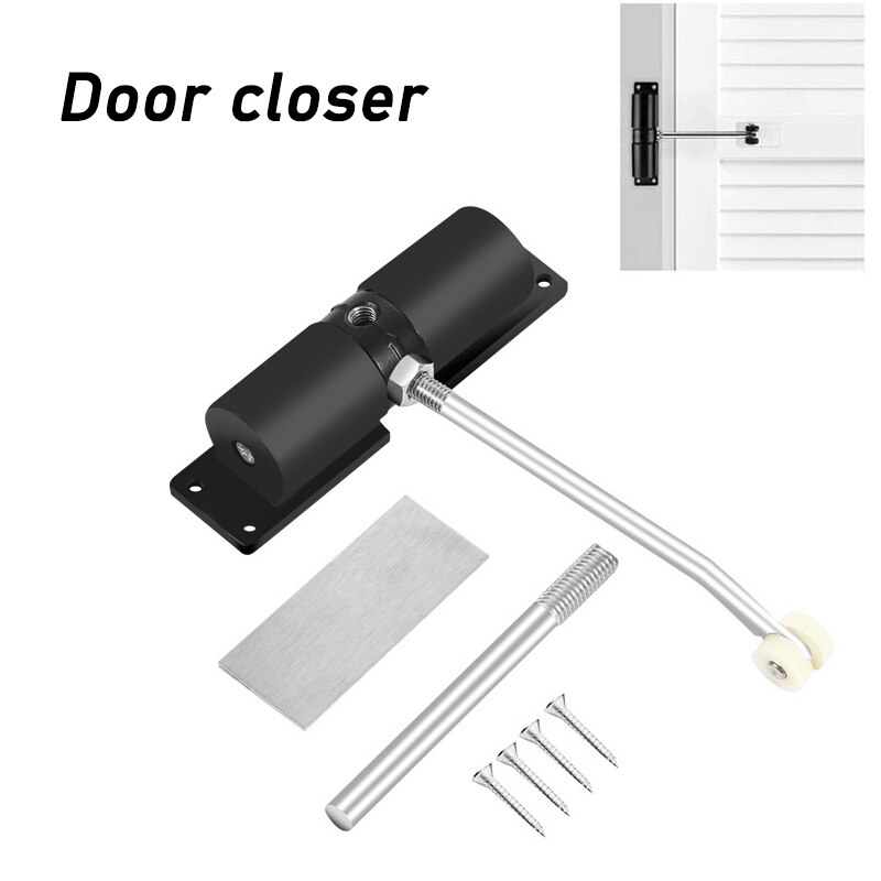 Spring Automatic Door Closer Adjustable Stainless Steel Door Latch Hinge Closing For Residential Commercial Use Household Tools