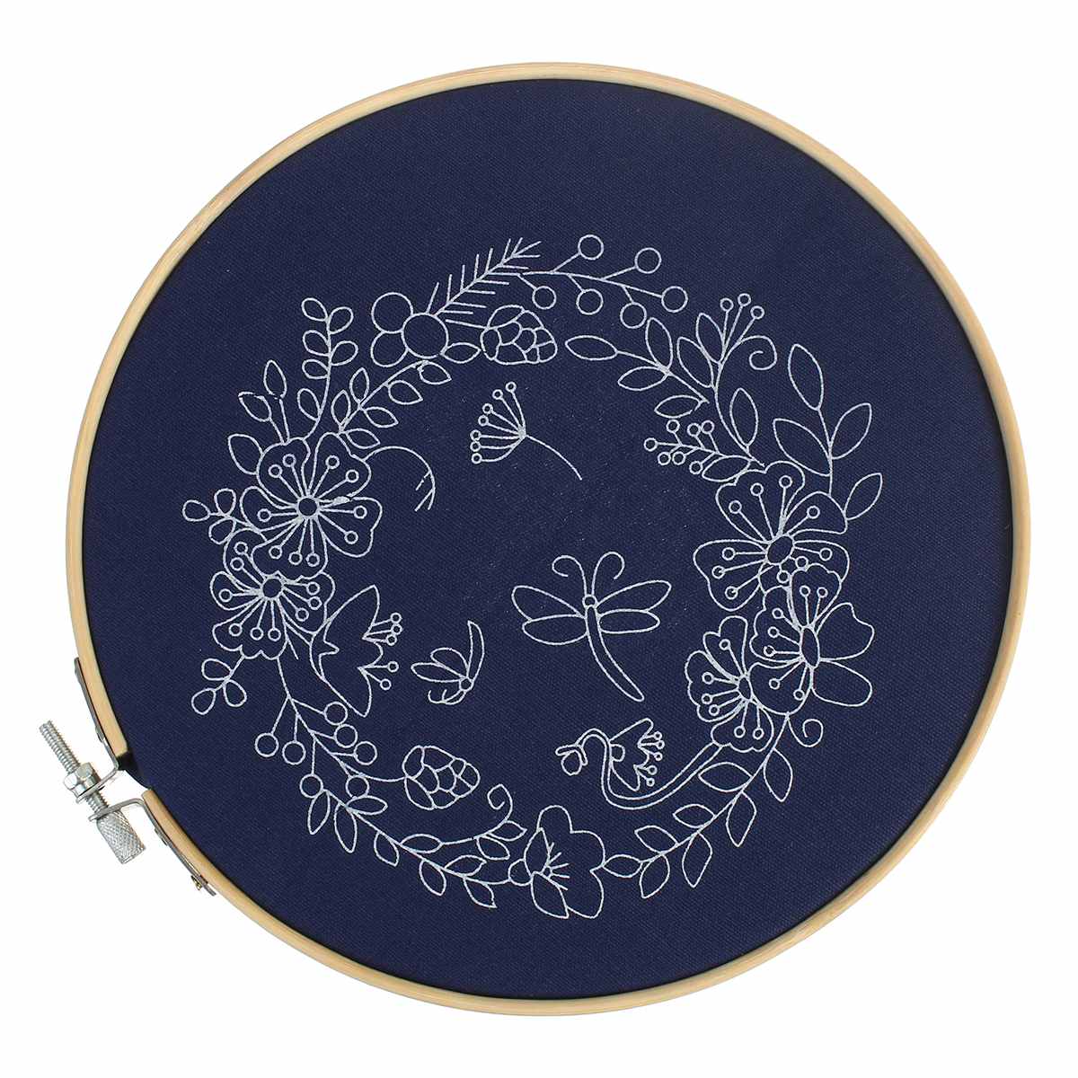 DIY Embroidery Flower Plants Pattern Handwork Needlework for Beginner Embroidery Hoop Cloth Cross Stitch Kit Home Decoration