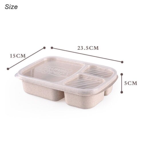 3- lags plastik madkasse madbeholder bento madkasser med 3- rum mikroovn picnic madbeholder opbevaringsboks