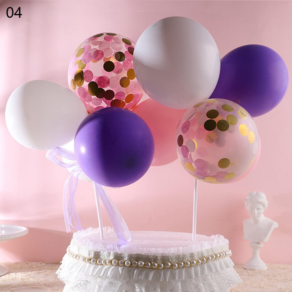 14 Stks/pak 5Inch Ballon Cake Topper Cloud Vorm Confetti Ballon Cake Topper Ballonnen Voor Verjaardag Baby Shower Wedding Decor: 04