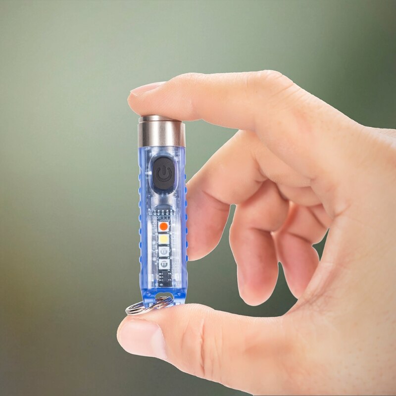 Powerful Mini LED Flashlight Keychain Bright Torch USB Rechargeable Pocket Light