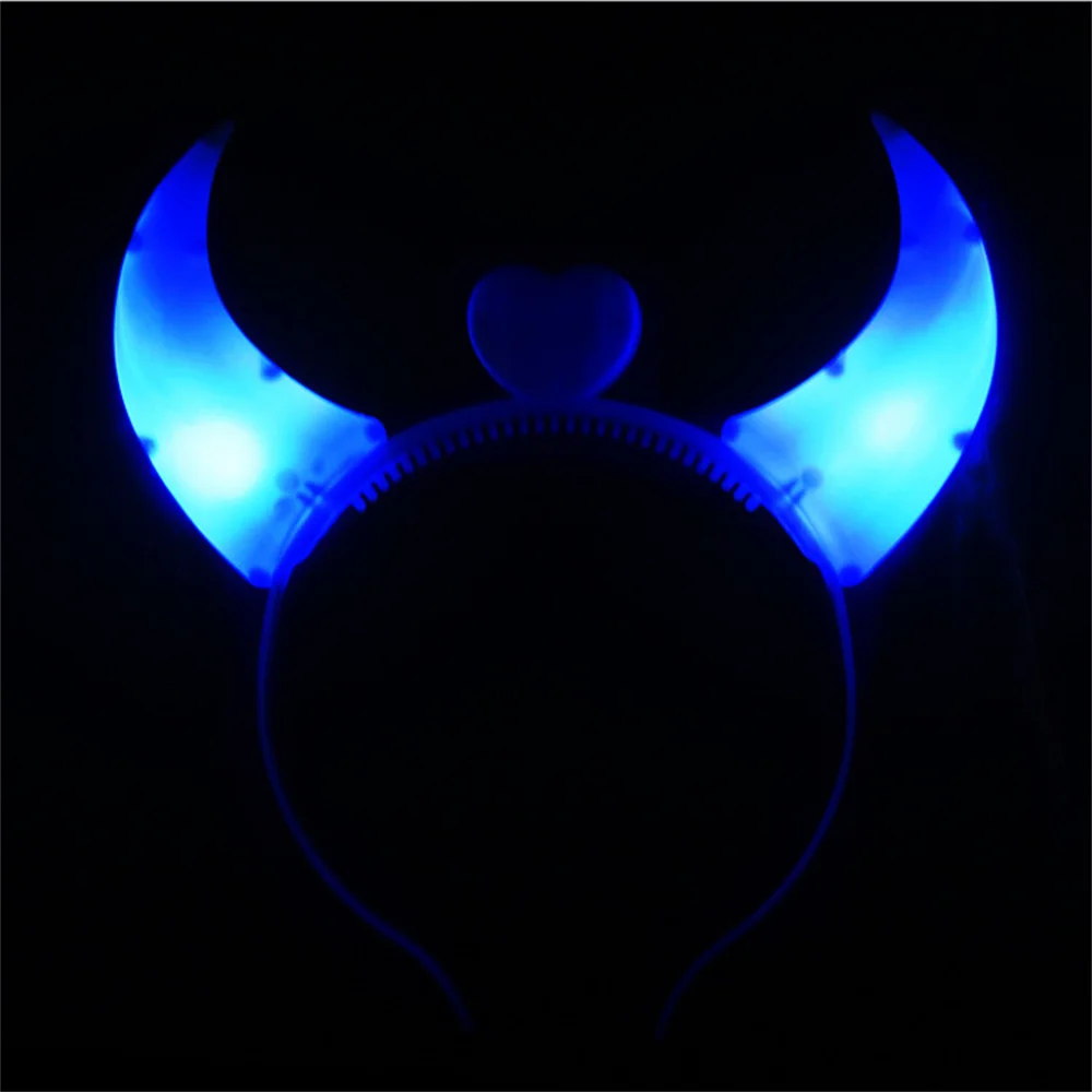 LED Lustige Teufel Horn Leuchten Stirnband Blinkende Haar Reifen Kopfbedeckung Halloween Weihnachten Neujahr Party Dekor Haar Zubehör: Rosa