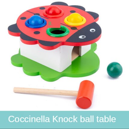 Giochi in legno criceto giochi educativi giocattoli in legno per bambini di divertimento genitore-bambino per il tempo libero giochi di abilità di coordinazione bussare giocattoli: Ladybug