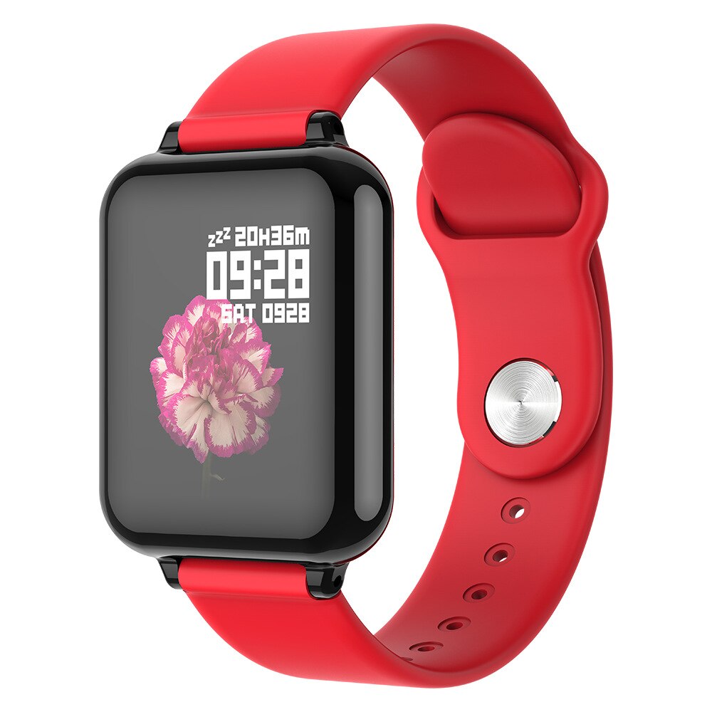 B57 Sport Smart Watch Bloed Zuurstof Meting Monitor Smart Polsband Oxymeter Pulse Onmiddellijk Herinneren Gezondheid Oximeter Horloge: red