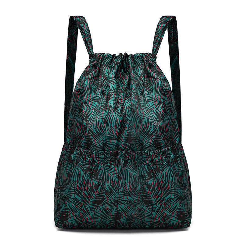 Lightweight Large Capacity Backpack Women Drawstring Strap Pocket Large Capacity Drawstring Travel Bag Fitness Sports Bag: Blue