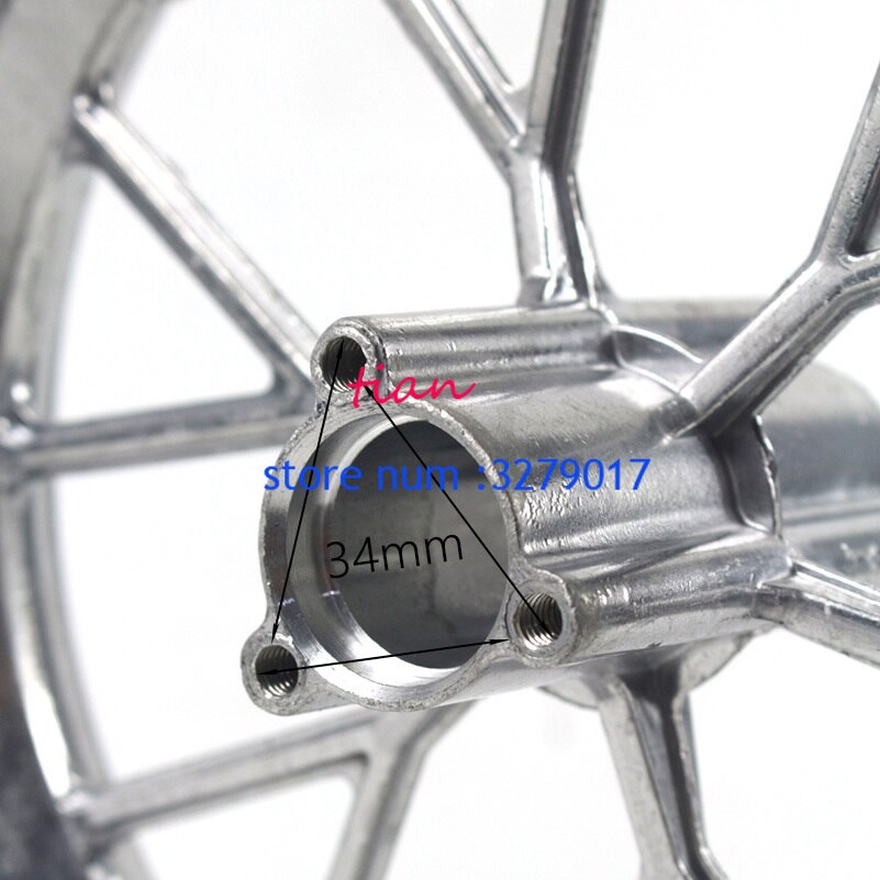 Llanta de aleación de aluminio para Mini Moto, llanta delantera y trasera de 222mm, apta para 49cc, Dirt Bike de bolsillo,
