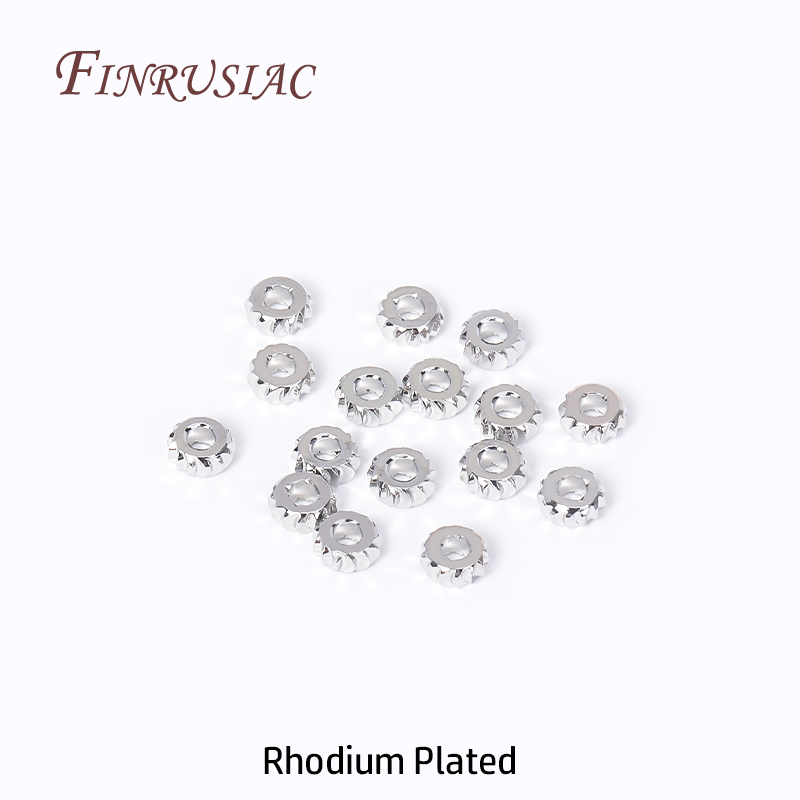 Cuentas de Metal a granel para fabricación de joyas, abalorios de latón chapado en oro de 18K, espaciador corrugado redondo para pulsera, collar, bricolaje,: S / Negro