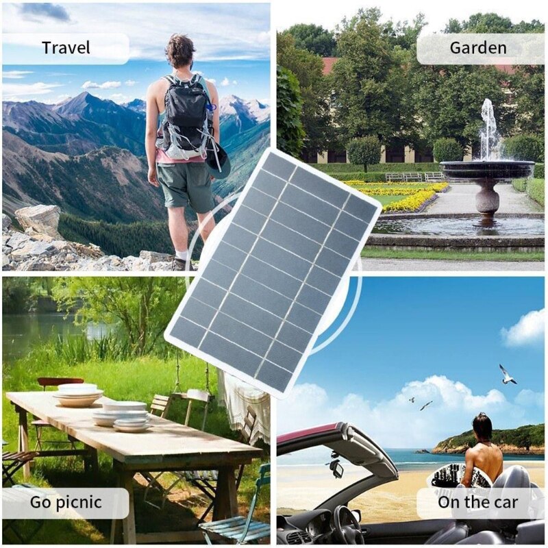 5W Portable Solar Panel USB Output Port Panel Outdoor Fexible Charger Solar Battery Used for Cellphone