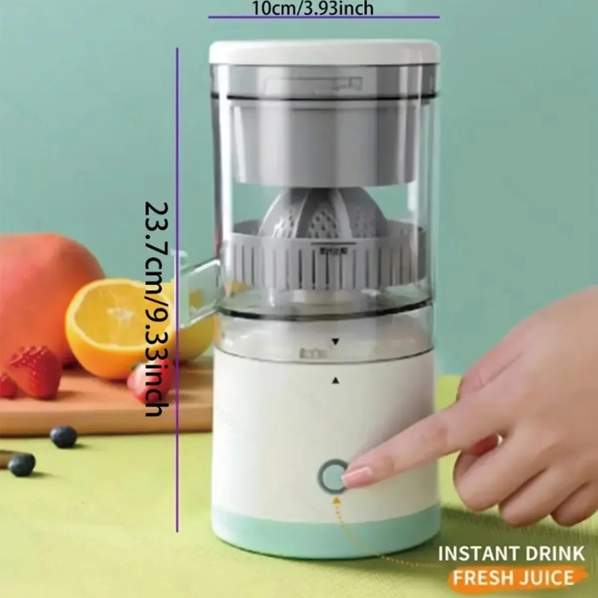 1PC - Draagbare USB oplaadbare sapcentrifuge - Automatische fruitblender voor vers sinaasappel- en citroensap, draadloos!