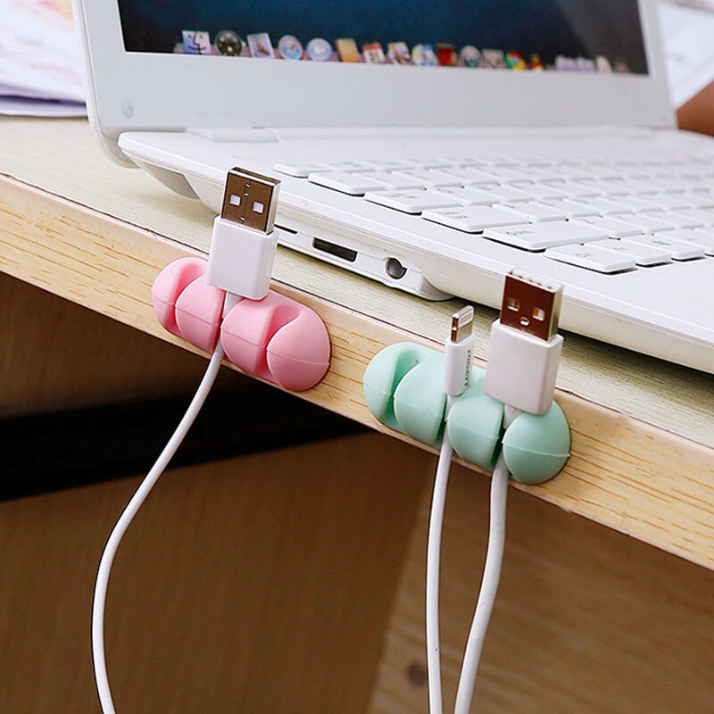 2 stk wire wrap kabel ledning silicagel hyldestativ farve kabel opruller arrangør opbevaringsholder headset opruller kabel samleværktøj