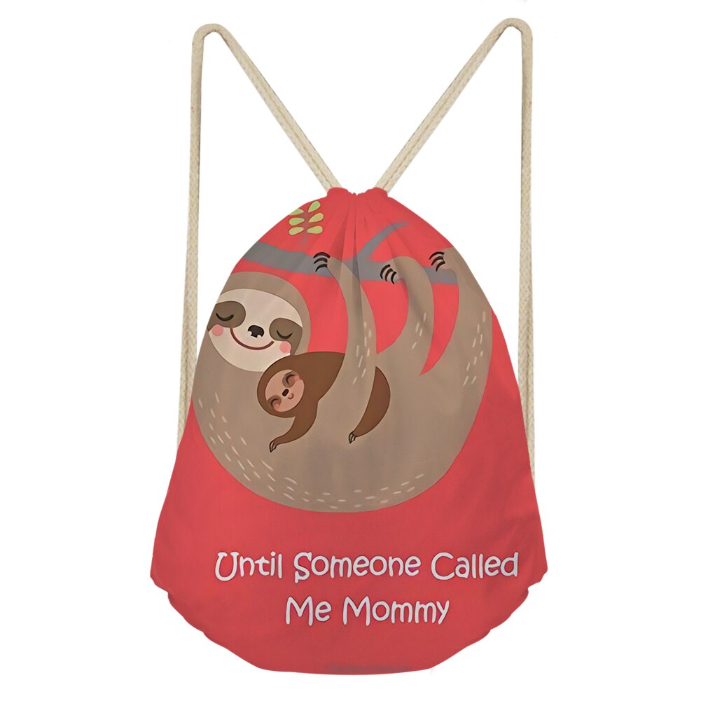 Haoyun schattige boom luiaard geschilderde trekkoord tassen voor vrouwen meisjes linnen trekkoord rugzak rugzak reis opbergzak druppelaar: Cdyh 1064 z 3