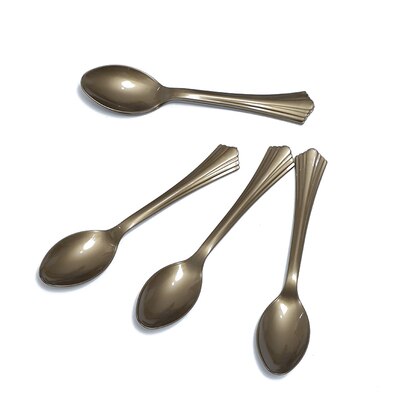 Utensílios de mesa descartáveis para festa de aniversário, decoração de crianças, chá de bebê, bolinhas douradas: spoon-10pcs