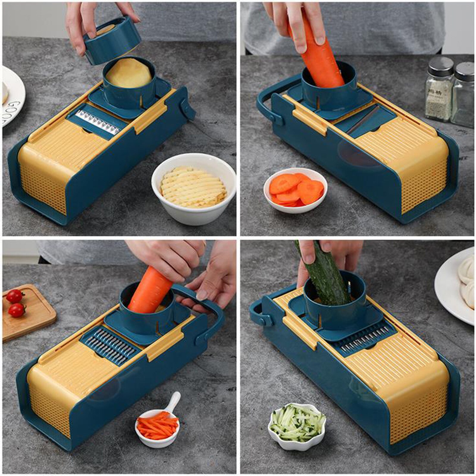 Vegetable Chopper Carrots Potatoes Grater Manually Multi-function Vegetable Cutter with Guard Planer Kitchen Artifact