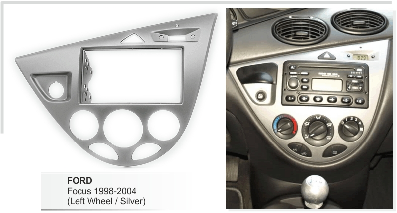 Double Din Car Radio Install Surround Panel for Ford for Focus MK1/Fiesta LHD Fascia Plate Dash Mount Kit Interior Trim Facia