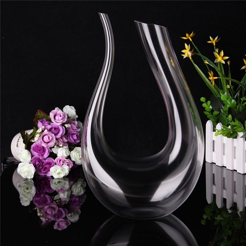 Big Bottle Crystal High Grade 1599ml U-shaped Wine Decanter Box Harp Swan Decanter Wine Separator