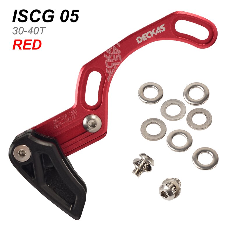 MTB Bike Chain Guide Ultra Light Bicycle Chain Stabilizer Mountain Road Single Speed Wide Narrow Gear Ring Chain Guide Anti: ISCG 05 Red