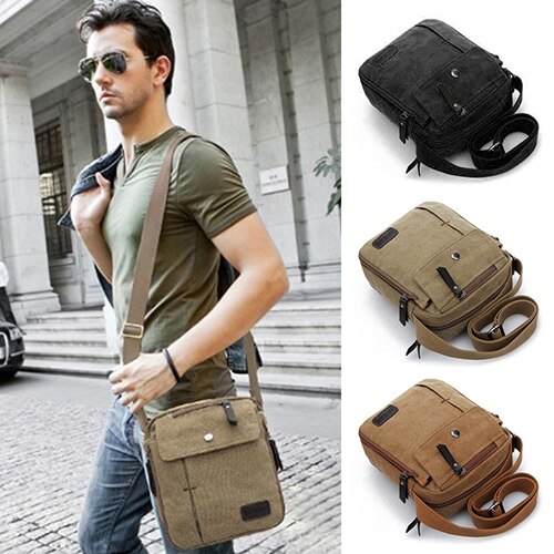 Sanwood trendy skuldertaske taske lærred rygsæk multifunktionel udendørs messager taske berømte mærke crossbody tasker