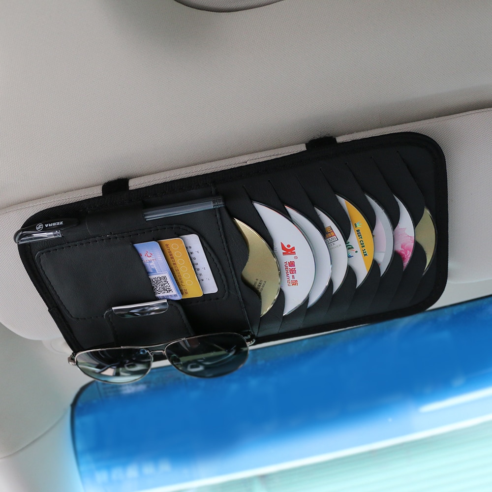 Bil solskærm bil solskærm solskærm cd-kort holder arrangør taske bilsæt køretøjsdele – Grandado