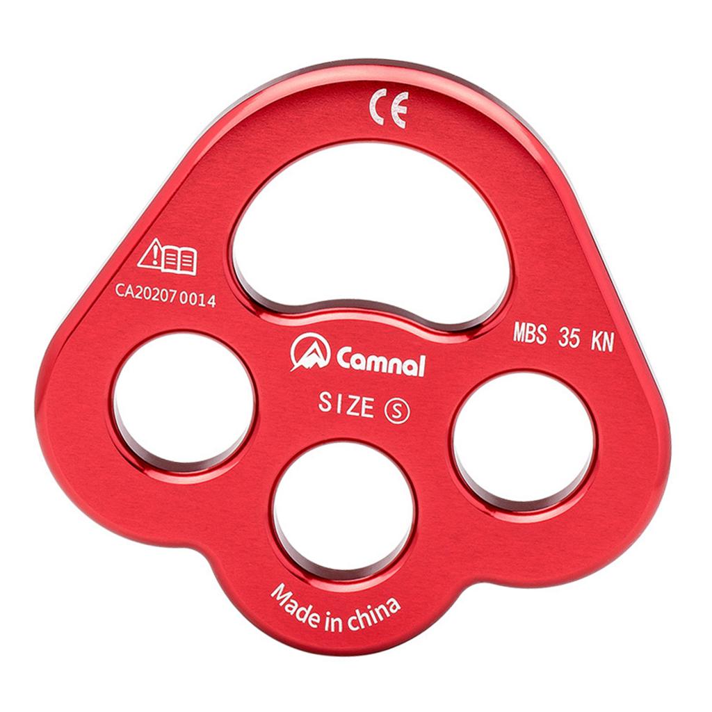 4 Holes Paw Rigging Plate Rope Separator Device Outdoor Rock Climbing Multi Anchor Point Connector Gear Equipment: Red