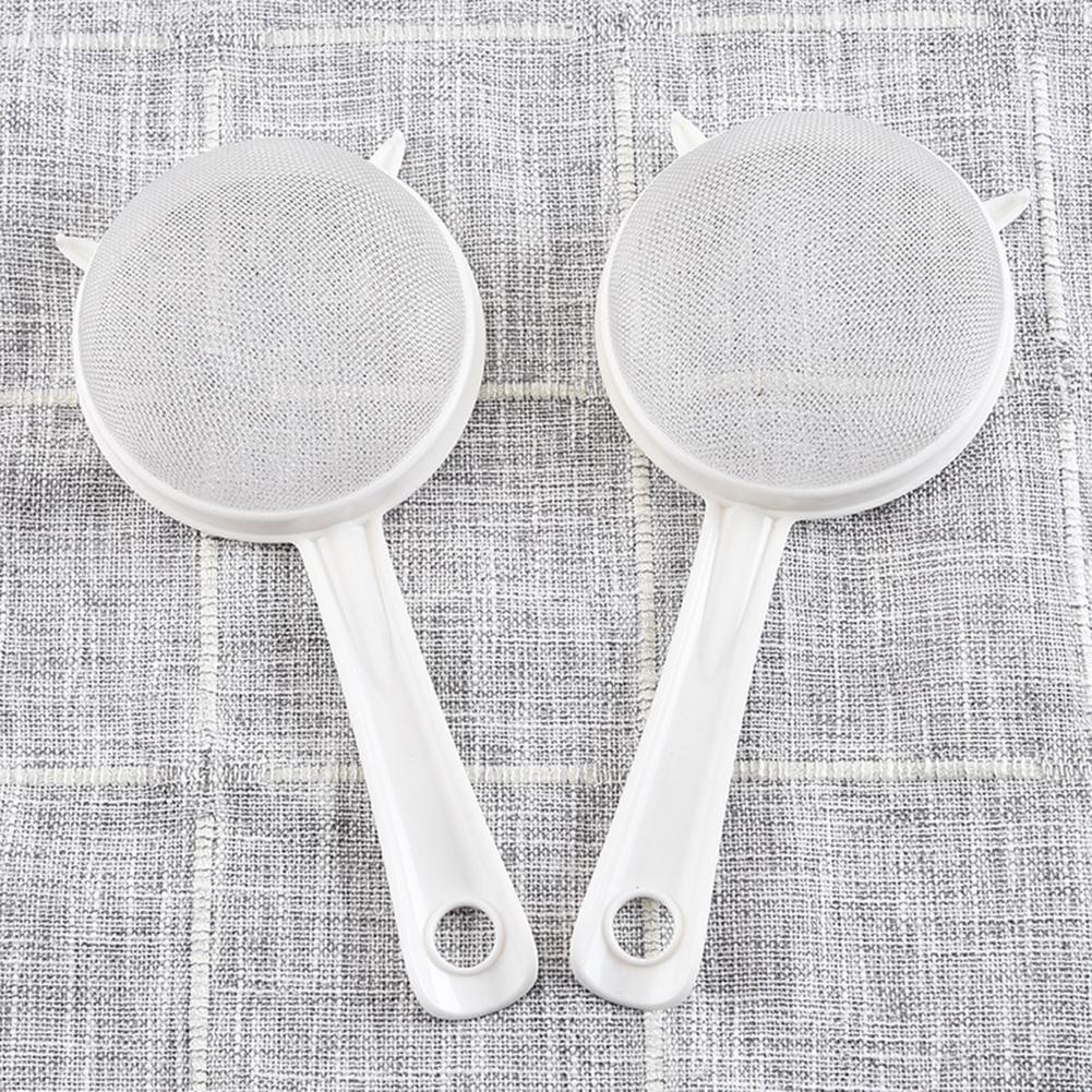 Kitchen Handheld Plastic Screen Mesh Tea Leaf Strainer Flour Sieve Colander