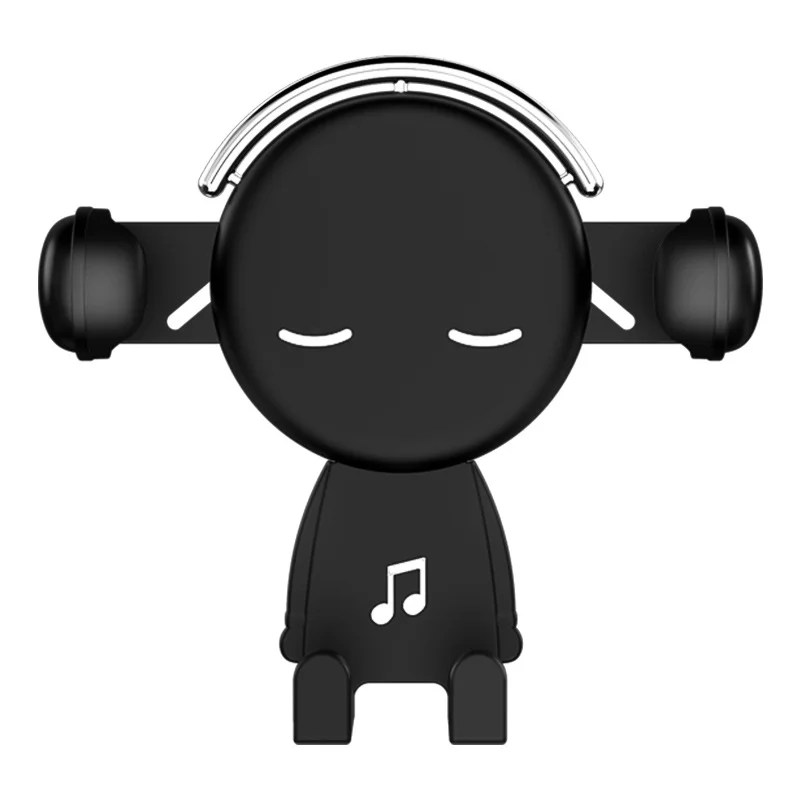 Cute Rotation Car Phone Holder Mr. Music Cartoon Phone Stand Mount Bracket Gravity Triangle Fixed Telescopic Mount Holder