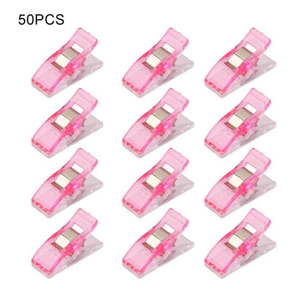 50 Stks/set Plastic Naaien Clip Huishoudelijke Handgemaakte Ambachten Clip Roze Clover Wonder Plastic Clip Sets