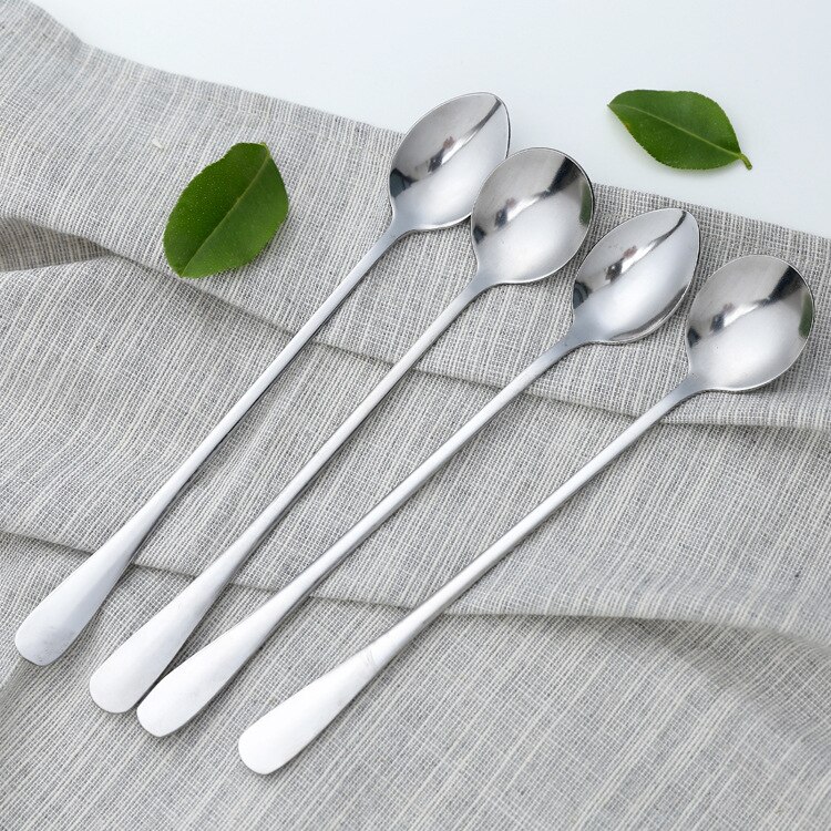 Stainless Steel Coffee Spoon Long Handle Dessert Tea Spoons Kitchen Drinking Flatware Kitchen Accessories Bar Tools