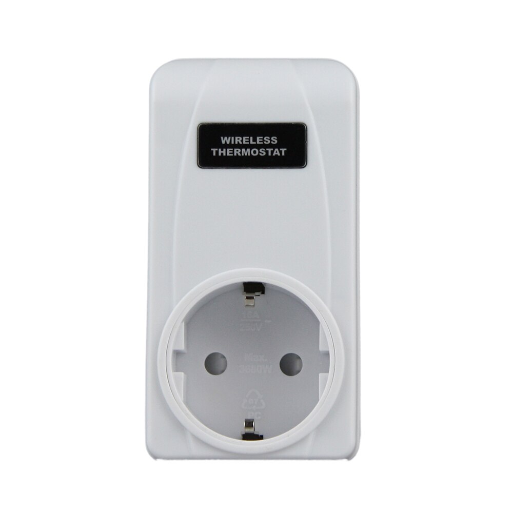 Wireless Thermostat RF Plug In LCD Remote Thermostat for Home Room Heating and Cooling Temperature Controller