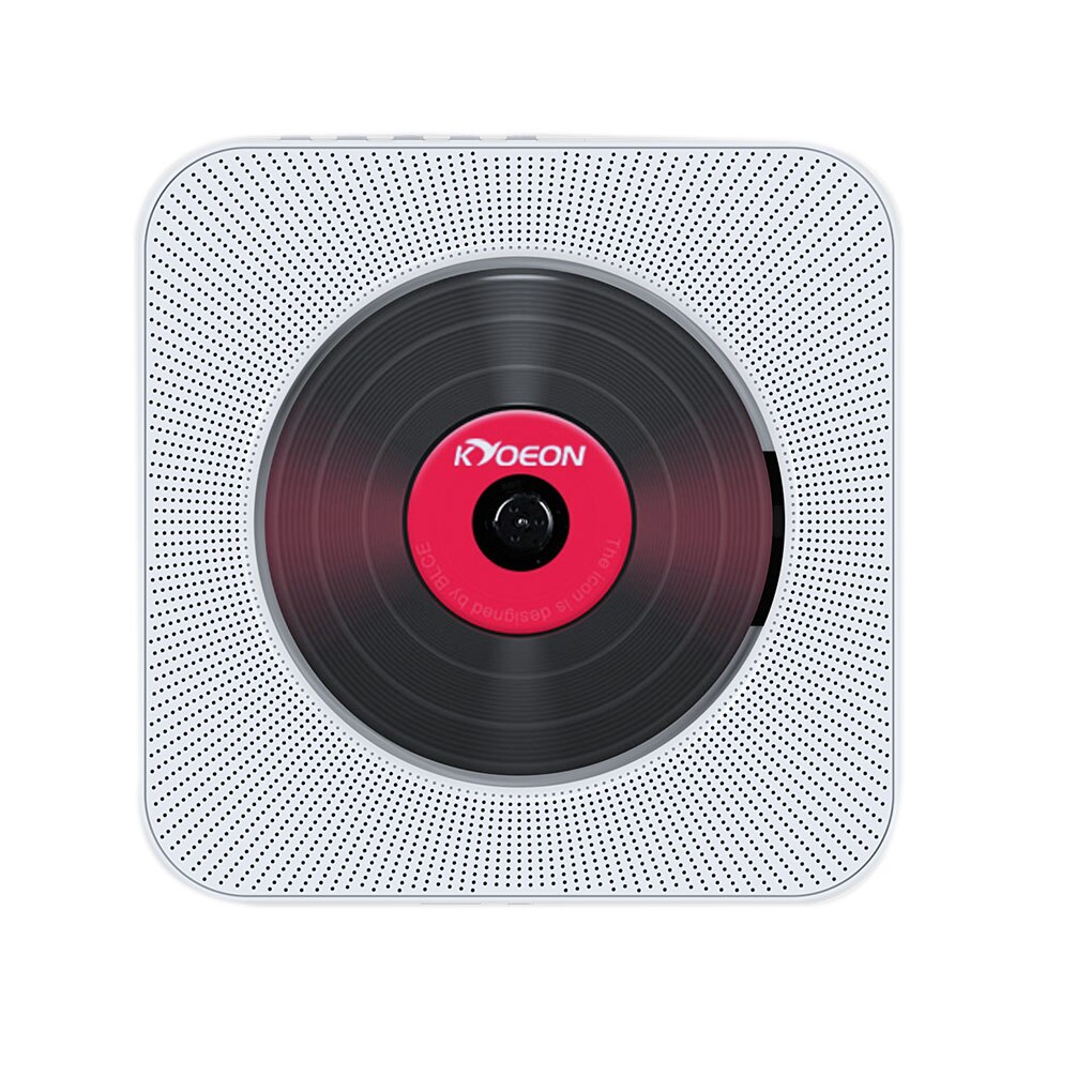Väggmonterad bluetooth cd-spelare trådlös hifi pull switch högtalare ljudbox fjärrkontroll kit: Vit