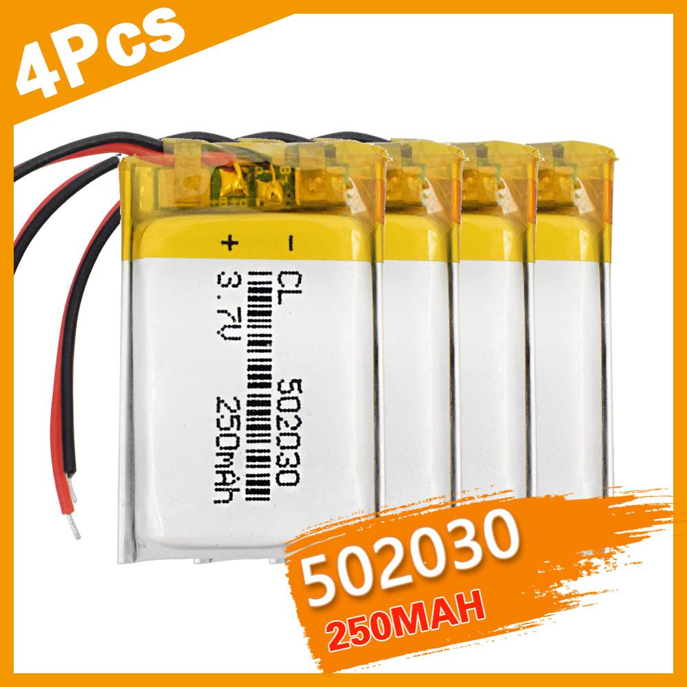 3/4/8PCS 502030 Li-Po Rechargeable lithium battery 3.7v 250MAH small speakers point reading pen mp3 Bluetooth cell batteries: 4PCS