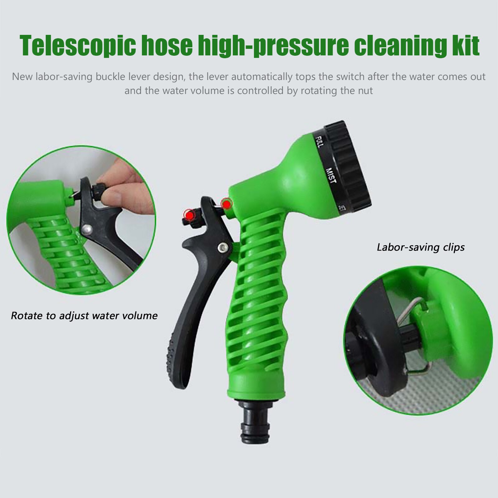 Expandable Garden Hose Kit 25FT/50FT/75FT/100FT 7 Function Spray Nozzle Sprayer High Pressure Flexible Watering Pipe