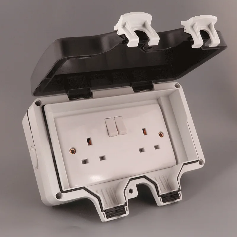 British Standard Outdoor Waterproof Socket Ip66 Anti-rain Charging Plug European Standard German Regulation Waterproof Box: Floor Socket