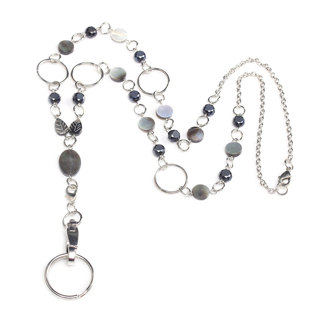 Beads Lanyards Badge Lanyards with ID Holder Keychain Holder Necklace Lanyards for Women Girl: Watermelon Red