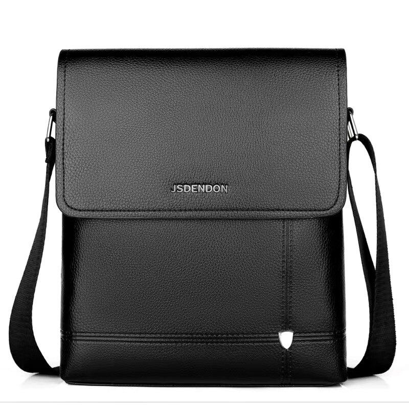 PU Men Brand Composite Leather Bag Casual Male Shoulder Briefcase Kangaroo Messenger Briefcases: black