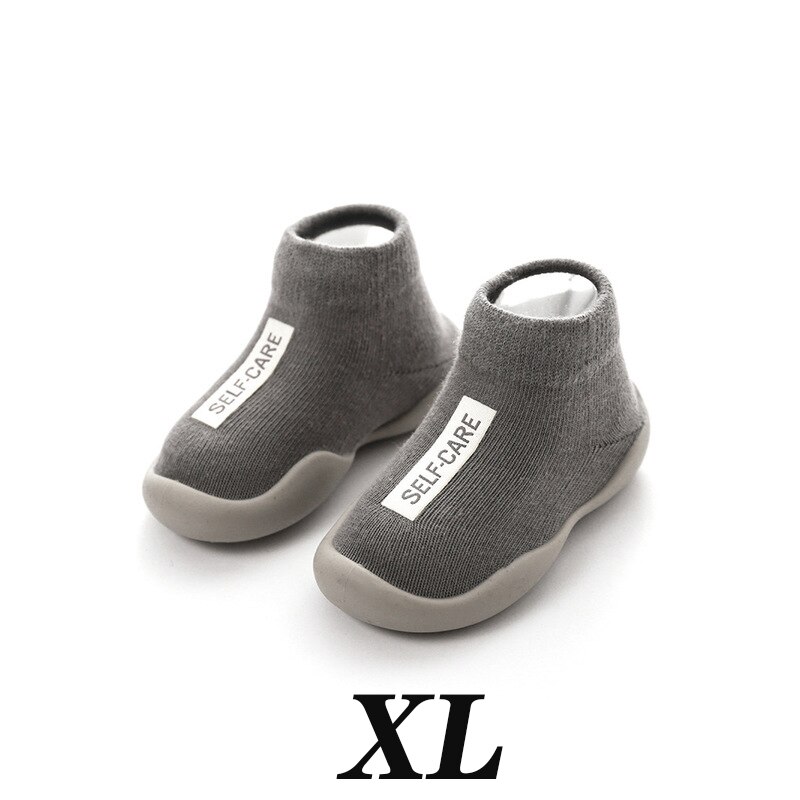 Medoboo Baby antislip Vloer Sokken Kinderen Katoenen Sokken Peuter Rubber Schoenen Printing Kids Korte Buis Sokken Voor Meisjes jongens 20: ME0111-grayXL