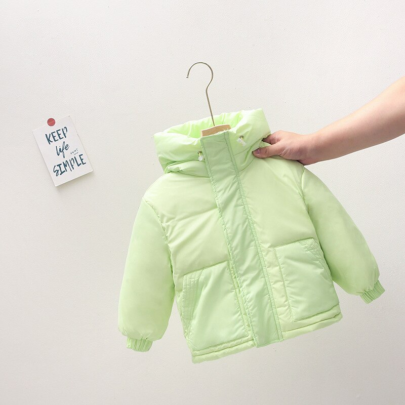 Stijl Voor De Herfst En Winter Kinderen Donsjack Gewatteerde Kinderen Korte Jas Jongens En Meisjes Donsjack winter Kleding: Light green / 6T