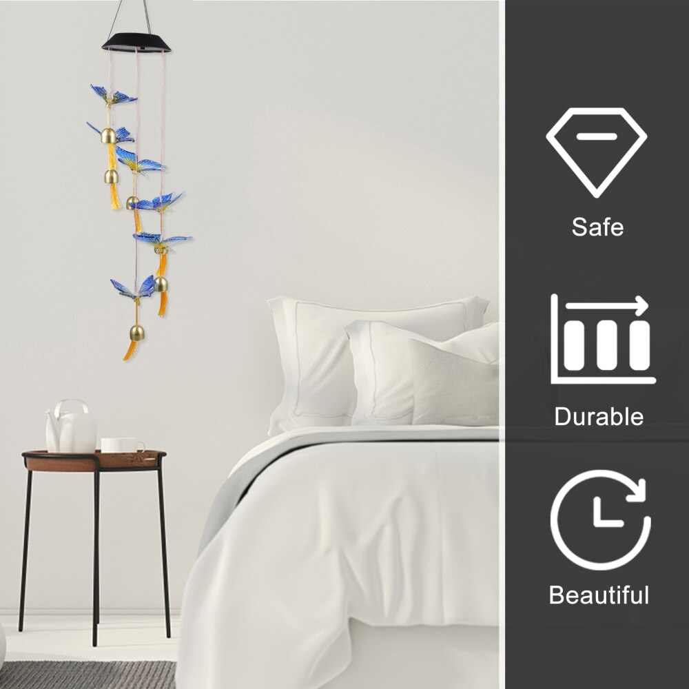 Wind Bell Lamp Outdoor Opknoping Tuin Vlinders Wind Chime Lamp Decoratie