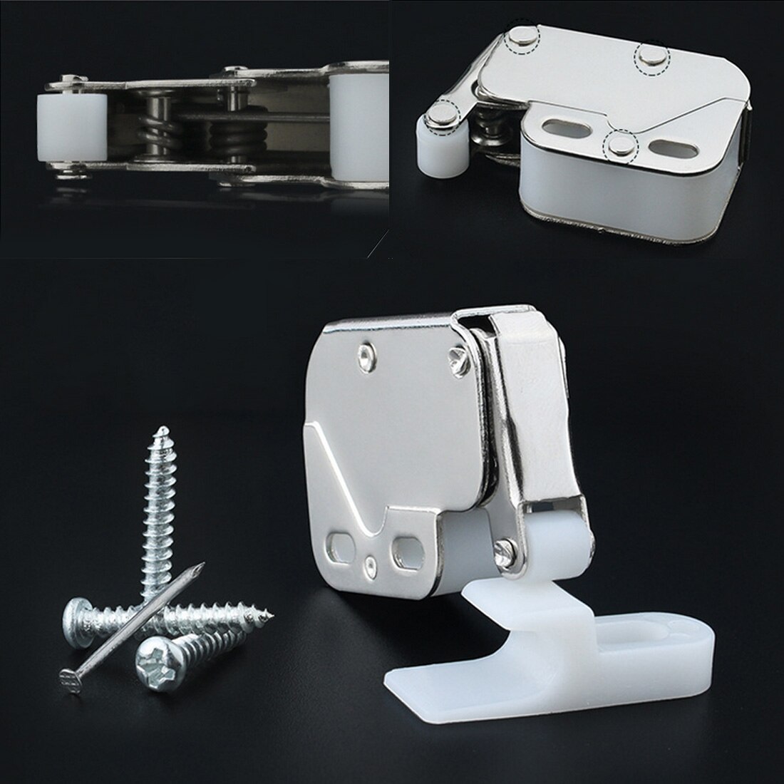 Mini Push spring clip Lock Catch Latch Cabinets Anti-Theft Cupboard Doors Lock With Cross Keys For Furniture Hardware 34 x 27mm