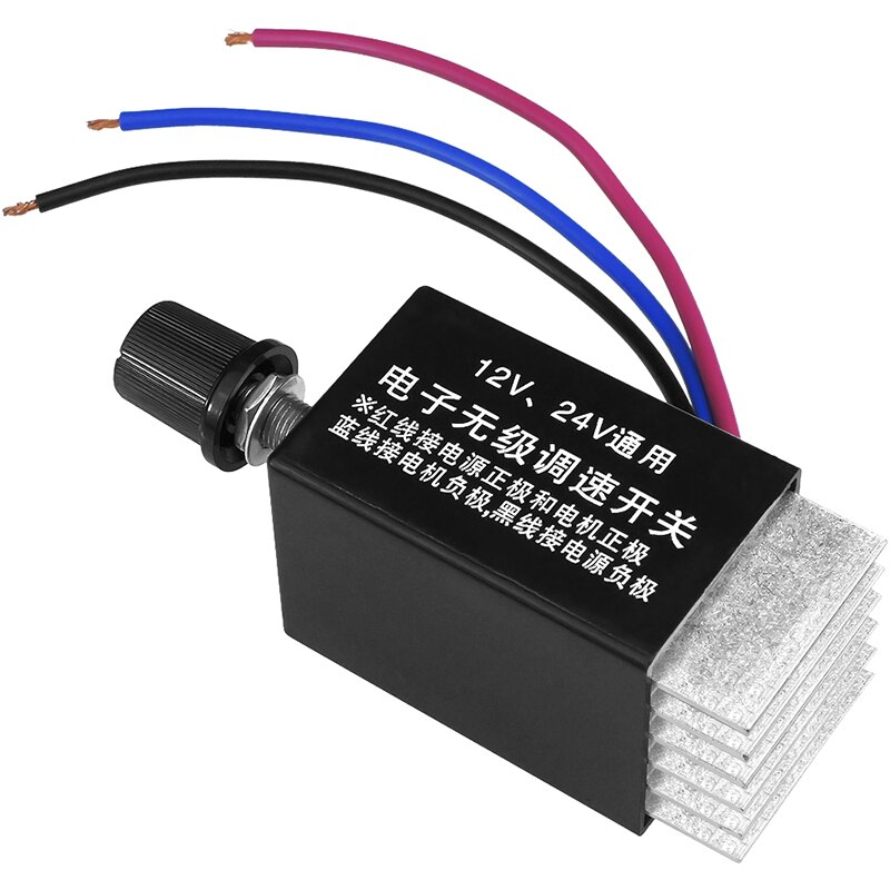 Pwm Dc Motor Speed Controller 12V24V Auto Heater Fan Dimmen Controller 10A Traploze Snelheidsregeling Switch