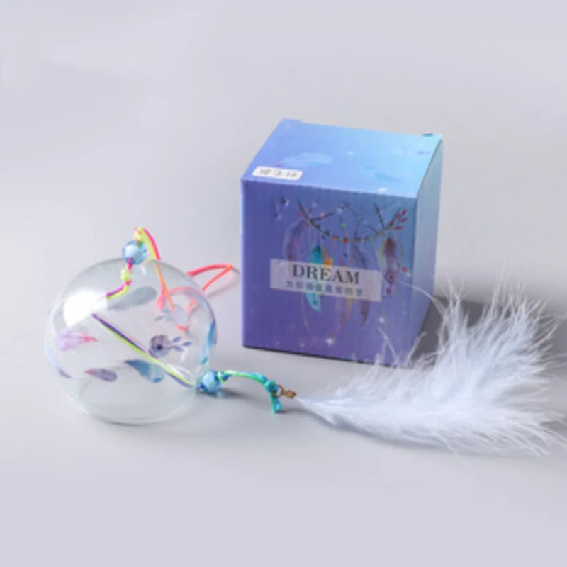 1PC Japanese Wind Bell Japan Wind Chimes Handmade Glass Furin Home Decors Spa Kitchen Office Decor Sakura Cherry Blossom Pattern: Chocolate